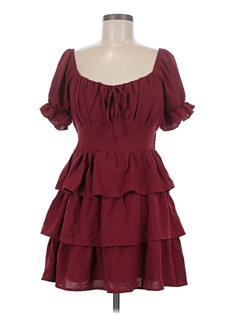 Pre-owned Inspired Hearts Cocktail Dress In Burgundy