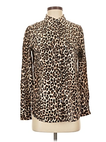 Equipment Long Sleeve Silk Top (view 1)
