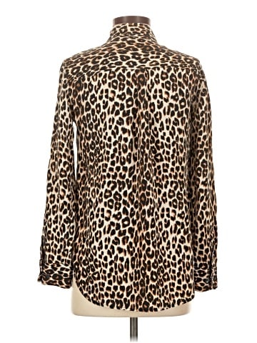 Equipment Long Sleeve Silk Top (view 2)