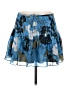 HANLEY 100% Silk Print Blue Silk Skirt Size 8 - photo 1