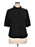 Gap Solid Black 3/4 Sleeve Button-Down Shirt Size XL - photo 1
