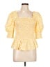 CeCe 100% Cotton Yellow 3/4 Sleeve Blouse Size L - photo 1
