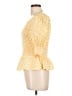 CeCe 100% Cotton Yellow 3/4 Sleeve Blouse Size L - photo 5