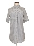 Chico's Stripes Silver Short Sleeve Top Size S - photo 1