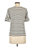 Max Studio Stripes Ivory Short Sleeve T-Shirt Size M - photo 2