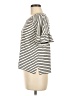 Max Studio Stripes Ivory Short Sleeve T-Shirt Size M - photo 5