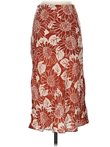 Madewell Silk Midi Slip Skirt in Sunflower Season (view 1)