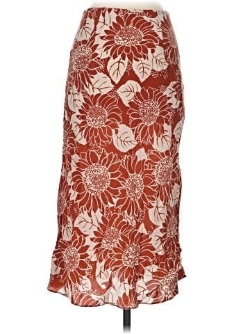 Madewell Silk Midi Slip Skirt in Sunflower Season (view 2)