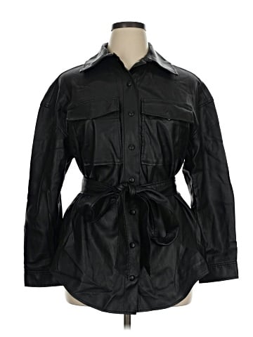 ELOQUII Faux Leather Jacket (view 1)