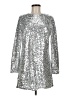H&M Metallic Silver Cocktail Dress Size M - photo 1