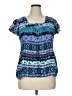 DressBarn 100% Polyester Blue Short Sleeve Blouse Size XL - photo 1