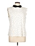 CeCe Polka Dots Ivory Sleeveless Blouse Size L - photo 1