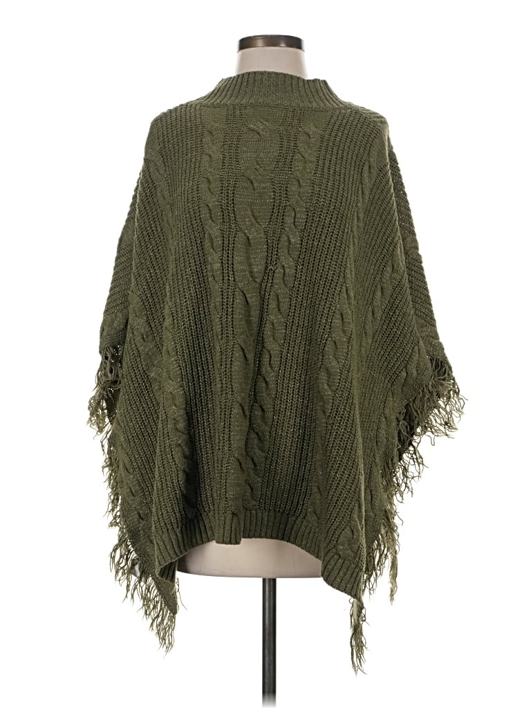 Pre-owned Shein Poncho In Green