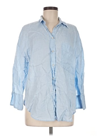 Zara 3/4 Sleeve Button-Down Shirt (view 1)