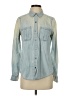 Express Outlet 100% Cotton Blue Long Sleeve Button-Down Shirt Size S - photo 1