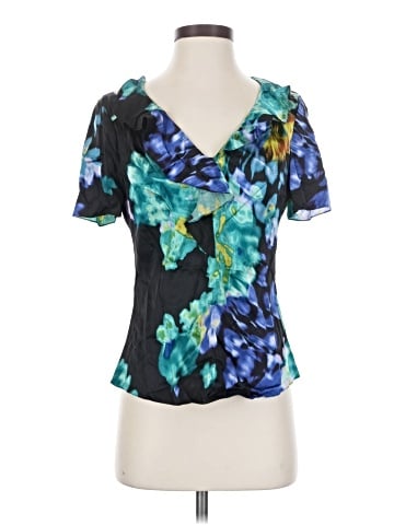 Elie Tahari Short Sleeve Silk Top (view 1)