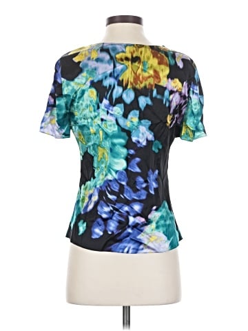 Elie Tahari Short Sleeve Silk Top (view 2)