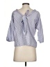 Maje Stripes Blue 3/4 Sleeve Top Size Sm (1) - photo 2