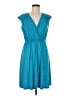NY Collection Solid Teal Casual Dress Size M - photo 1