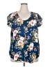 Torrid 100% Polyester Blue Short Sleeve Blouse Size 2X Plus (2) - photo 1
