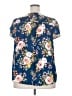 Torrid 100% Polyester Blue Short Sleeve Blouse Size 2X Plus (2) - photo 2