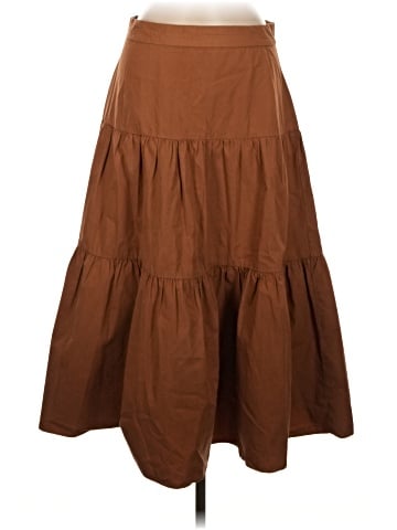 Madewell Poplin Tiered Midi Skirt (view 1)