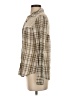 Free People Plaid Tan Long Sleeve Button-Down Shirt Size S - photo 5
