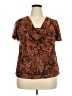 DressBarn 100% Polyester Brown Short Sleeve Blouse Size 18 - photo 1