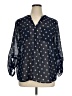 Gap Outlet 100% Polyester Blue 3/4 Sleeve Blouse Size XL - photo 1