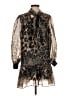 Aqua 100% Polyester Animal Print Brown Cocktail Dress Size XS - photo 1