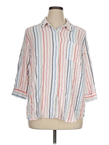 Cato 3/4 Sleeve Button-Down Shirt (view 1)