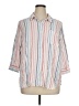 Cato Stripes White 3/4 Sleeve Button-Down Shirt Size XL - photo 1