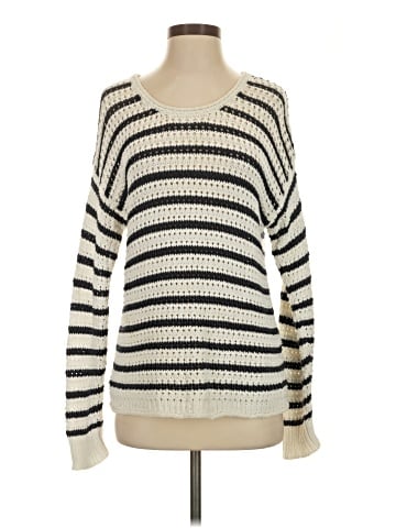 Madewell Striped Open-Stitch Austen Pullover Sweater (view 1)