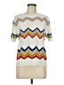 Crescent Chevron-herringbone Ivory Pullover Sweater Size M - photo 1