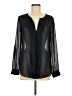 Joe Fresh 100% Polyester Black Long Sleeve Blouse Size M - photo 1