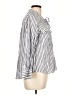 Madewell Stripes Silver 3/4 Sleeve Button-Down Shirt Size L - photo 4