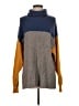 Free People Color Block Gray Turtleneck Sweater Size S - photo 1