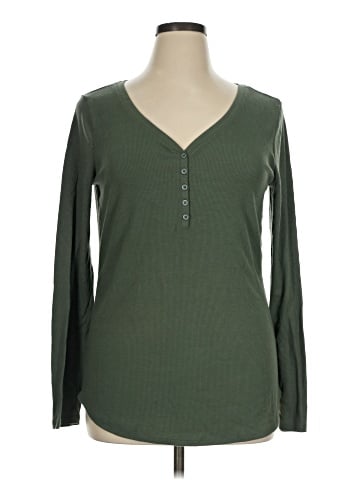a.n.a. A New Approach Long Sleeve Henley (view 1)