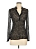 Express 100% Silk Black Long Sleeve Silk Top Size M - photo 1