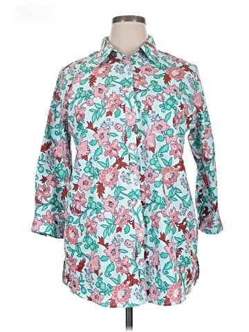 Lands' End 3/4 Sleeve Button-Down Shirt (view 1)