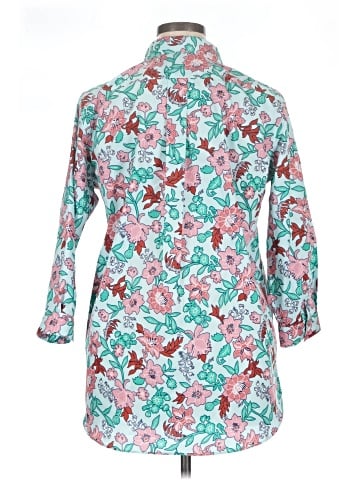 Lands' End 3/4 Sleeve Button-Down Shirt (view 2)