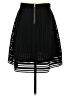 J.Crew 100% Polyester Chevron-herringbone Black Casual Skirt Size 4 - photo 2