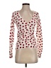 Forever 21 Hearts Red Long Sleeve Top Size S - photo 1