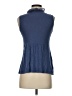 Deletta 100% Cotton Blue Sleeveless Blouse Size S - photo 2