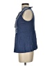 Deletta 100% Cotton Blue Sleeveless Blouse Size S - photo 5