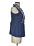 Deletta 100% Cotton Blue Sleeveless Blouse Size S - photo 4