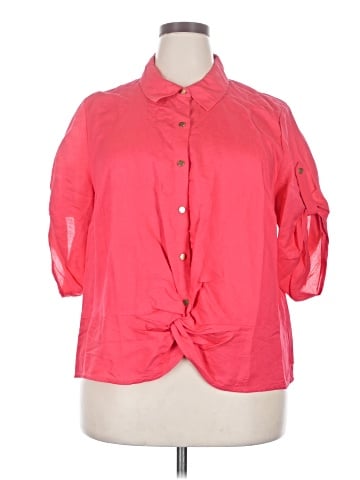 INC International Concepts 3/4 Sleeve Button-Down Shirt (view 1)