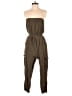 Le Lis Solid Brown Green Jumpsuit Size S - photo 1