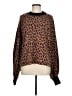 Glam Animal Print Brown Pullover Sweater Size M - photo 1