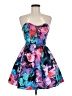 B. Darlin 100% Polyester Floral Blue Cocktail Dress Size 7 - 8 - photo 1